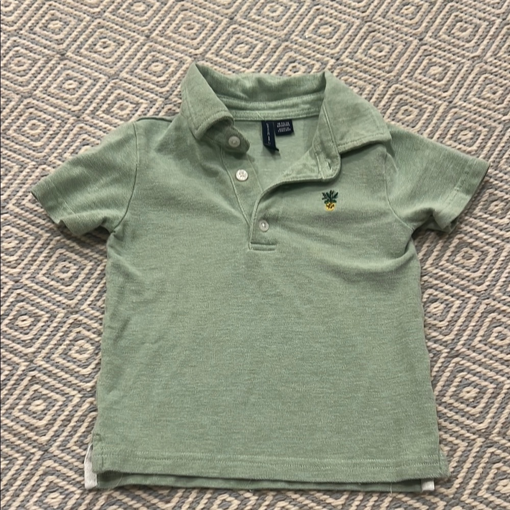 Janie and Jack Green Polo Shirt Classic Knit Design